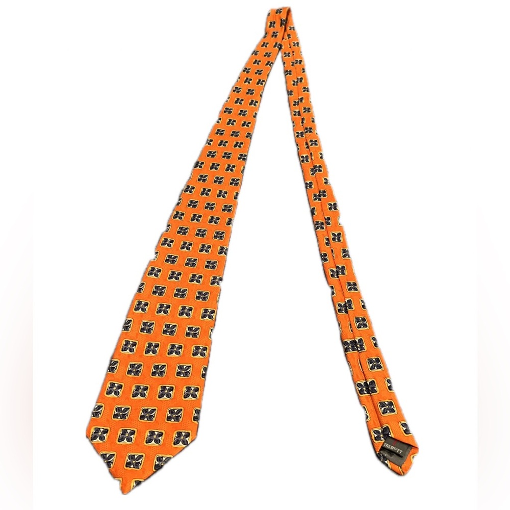 Robert Talbott Orange And Black Patterned Tie - image 3